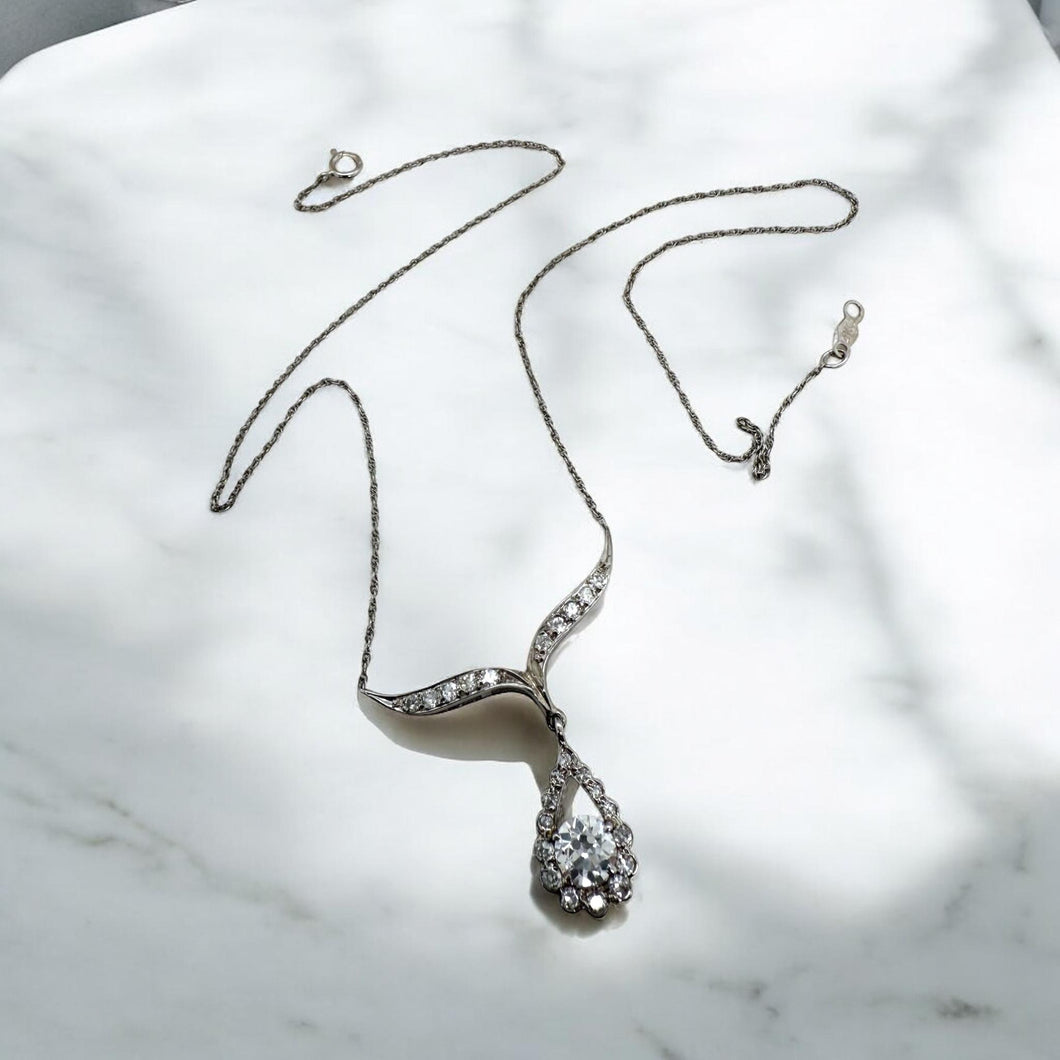 Vintage 1 Carat Diamond Necklace