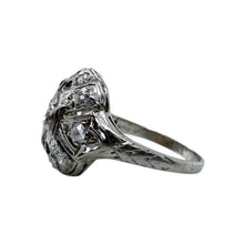 Vintage Art Deco Era Diamond & Sapphire Platinum Cocktail Ring