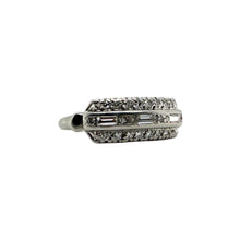 Vintage Platinum Triple Row Baguette Diamond Band