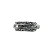 Vintage Platinum Triple Row Baguette Diamond Band