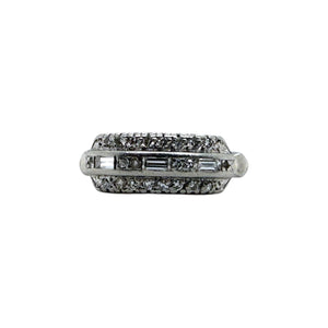 Vintage Platinum Triple Row Baguette Diamond Band