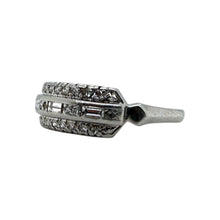 Vintage Platinum Triple Row Baguette Diamond Band