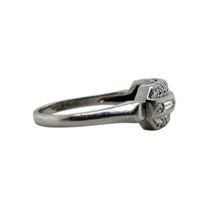 Vintage Platinum Triple Row Baguette Diamond Band