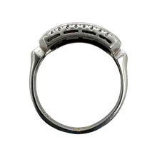 Vintage Platinum Triple Row Baguette Diamond Band