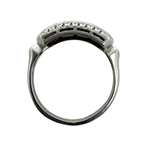 Vintage Platinum Triple Row Baguette Diamond Band