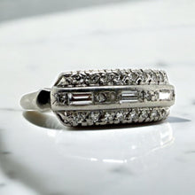 Vintage Platinum Triple Row Baguette Diamond Band