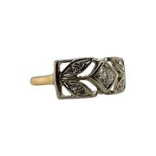 Vintage Art Deco Two Toned Diamond Band Size 7.5