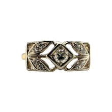 Vintage Art Deco Two Toned Diamond Band Size 7.5