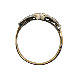 Vintage Art Deco Two Toned Diamond Band Size 7.5