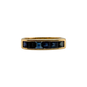 Matching Channel Set Sapphire Bands 14K Yellow Gold
