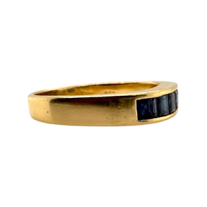 Matching Channel Set Sapphire Bands 14K Yellow Gold