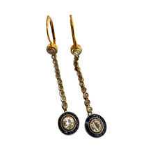 Vintage Art Deco Diamond & Sapphire Dangle Earrings