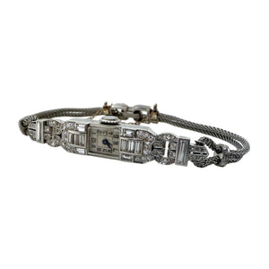 Dainty Vintage Platinum Diamond Watch