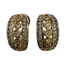 Diamond French Back Estate Earrings 14K Yellow Gold
