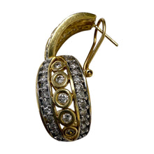 Diamond French Back Estate Earrings 14K Yellow Gold