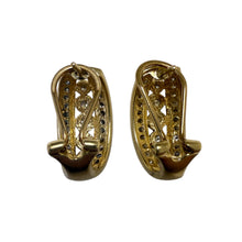 Diamond French Back Estate Earrings 14K Yellow Gold