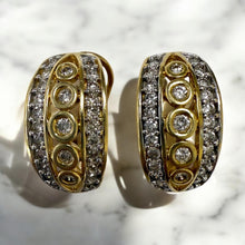 Diamond French Back Estate Earrings 14K Yellow Gold