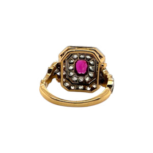 Vintage Dainty Ruby & Diamond Pinky Ring