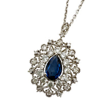 Contemporary Sapphire & Diamond Pendant Necklace