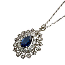Contemporary Sapphire & Diamond Pendant Necklace