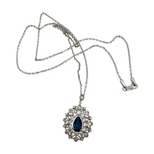 Contemporary Sapphire & Diamond Pendant Necklace