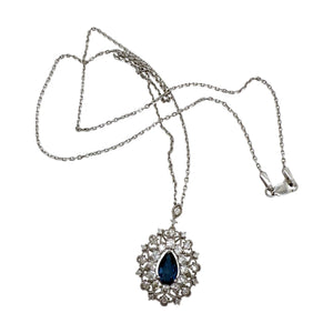 Contemporary Sapphire & Diamond Pendant Necklace