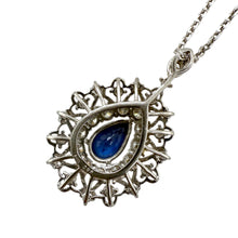 Contemporary Sapphire & Diamond Pendant Necklace