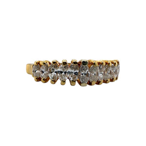 Vintage Estate Marquise Diamond Band 18K Yellow Gold