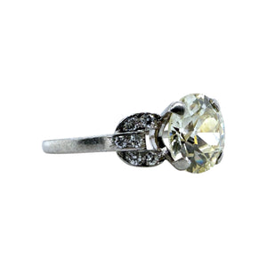 Vintage Art Deco Era 2.19 Carat Old European Cut Diamond Engagement Ring GIA