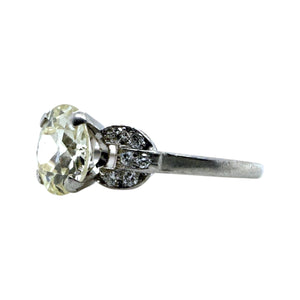 Vintage Art Deco Era 2.19 Carat Old European Cut Diamond Engagement Ring GIA
