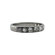 Vintage Engraved Platinum Diamond Wedding Band Size 6
