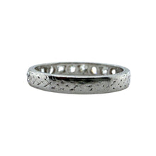 Vintage Engraved Platinum Diamond Wedding Band Size 6