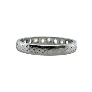 Vintage Engraved Platinum Diamond Wedding Band Size 6
