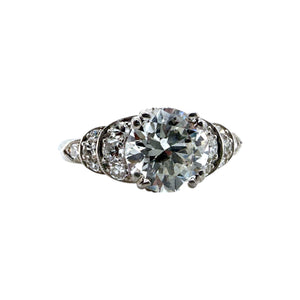 Vintage Platinum 1.15 Carat Old European Cut Diamond Engagement Ring