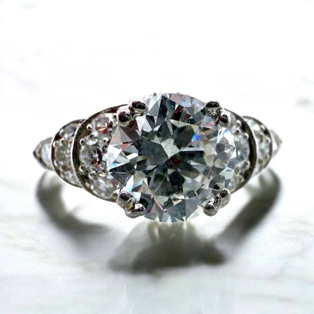 Vintage Platinum 1.15 Carat Old European Cut Diamond Engagement Ring