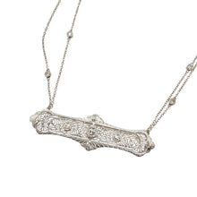Vintage Filigree Diamond Brooch Conversion Necklace