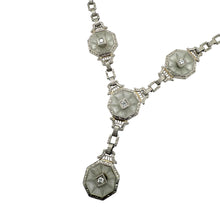 Vintage Unique Camphor Glass Filigree Style Necklace