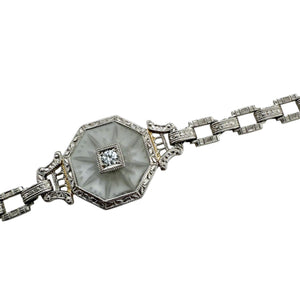 Vintage Unique Camphor Glass Filigree Style Necklace
