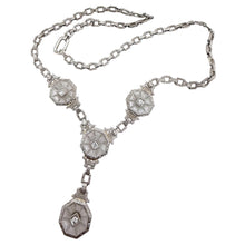 Vintage Unique Camphor Glass Filigree Style Necklace