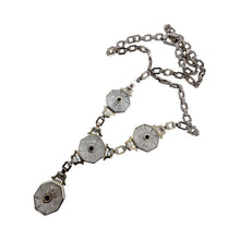 Vintage Unique Camphor Glass Filigree Style Necklace