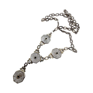 Vintage Unique Camphor Glass Filigree Style Necklace
