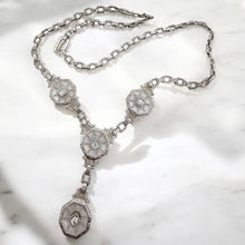Vintage Unique Camphor Glass Filigree Style Necklace