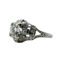 Vintage Art Deco 1.15 Carat Old European Cut Diamond Platinum Engagement Ring