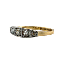 Dainty Vintage Diamond Band 18K Yellow Gold & Platinum