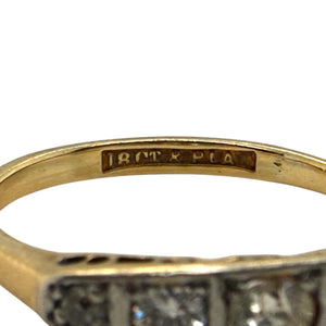 Dainty Vintage Diamond Band 18K Yellow Gold & Platinum