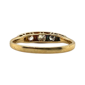 Dainty Vintage Diamond Band 18K Yellow Gold & Platinum