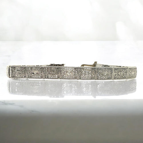 Vintage Filigree Style Diamond Bracelet