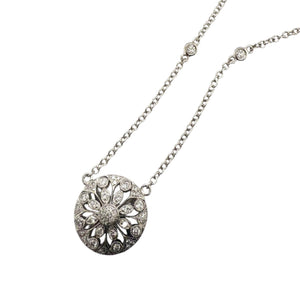 Contemporary Diamond Necklace 14K White Gold
