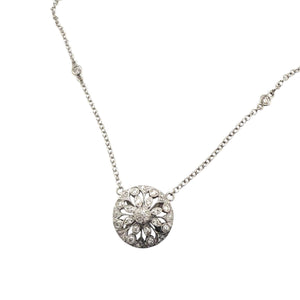 Contemporary Diamond Necklace 14K White Gold