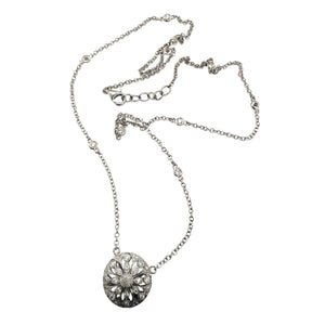 Contemporary Diamond Necklace 14K White Gold